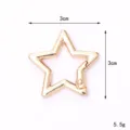 3cm gold star-shaped spring ring lobster clasp for DIY keychains and shoe charms - 30mm Pentagram Spring Ring (C020) / Gold
