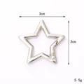 Silver star-shaped zinc alloy spring clasp keychain accessory for DIY crafts, 3cm - Pentagram / 30mm / Silver