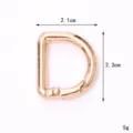 Rose gold zinc alloy D-ring spring gate clasp for keychains, size 2.1x2.3cm, 5g - D-Buckle / 23mm / Gold