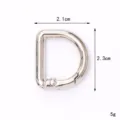 D-shaped silver zinc alloy spring ring clasp for keychains, size 2.1x2.3cm, weight 5g - D-Buckle / 23mm / Silver