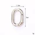 Silver zinc alloy oval spring carabiner clasp with 2cm length for keychain accessories - Spring Ring / 20mm / Silver