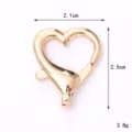 Premium zinc alloy gold heart-shaped lobster clasp spring ring for keychains, 2.5cm height - Heart-Shaped Lobster Clasp / 25mm / Gold