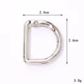 Silver zinc alloy D-shaped spring buckle, measurements 2.4cm width and 2.6cm height - D-Buckle / 26mm / Silver