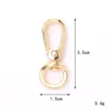 Gold zinc alloy lobster clasp for keychains and accessories, 3.5cm x 1.5cm, weight 5.6g - Beveled Round Tail Flat Clasp / 35mm / Gold
