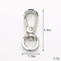 Silver zinc alloy lobster clasp spring ring for keychain accessories, 3.5cm length - Beveled Round Tail Flat Clasp / 35mm / Silver