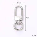 Polished silver zinc alloy lobster clasp with swivel ring for keychains, 4cm - Round Tail Gate Hook / 40mm / Silver
