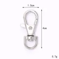 Durable silver zinc alloy lobster clasp measuring 1.5x4cm for DIY keychain making. - D-Shape Swivel Hook / 40mm / Silver