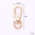 High-quality gold-plated zinc alloy swivel lobster clasp for DIY keychain crafts - D-Shape Swivel Hook / 40mm / Gold