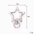 Silver star-shaped zinc alloy spring lobster clasp keychain accessory for DIY crafts - Round Tail Star Shape Clasp / 40mm / Silver