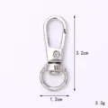 Durable silver zinc alloy lobster clasp keychain swivel hook, size 3.2cm x 1.2cm - Round Tail Plate Clasp(C334) / 32mm / Silver