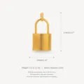 Gold stainless steel lock pendant charm with weight and size specifications - Concentric Lock Pendant / Gold