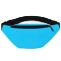 Premium bright blue waterproof Oxford sport waist bag with adjustable black strap - Light Blue