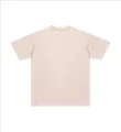 Βαρύ βαμβακερό T-shirt 230g με πλυμένο vintage στυλ και κοντά μανίκια, ελαφρύ ροζ - 130 / Tops / Βερικοκί