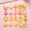 Assorted cute resin charms featuring bear and candy shapes for DIY jewelry accessories - Yellow Mixed Set (SN1690) / 20 Pieces Set