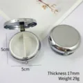 Draagbare ronde zilveren metalen pillendoos met 2 interne vakken voor medicijnen - Nieuw Rond 2-Vaks Zilver / 5cm Nieuwe Ronde 2-Vaks Pillendoos