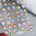 Playful 3D cartoon clown face nail art stickers with embossed texture for manicure - Clown Night - Embossed (TS-803)