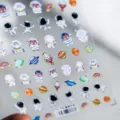 Süße Zeichentrick-Astronauten und Tier-Nagelaufkleber für Kinder und DIY-Nagelkunst - Raumfahrt - Flach (TS-799)