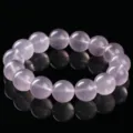 Elegant natural rose quartz bead bracelet featuring translucent smooth round gemstones - Natural Brushed Purple Rabbit Hair Fluorite Bracelet
