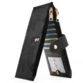 Multifunctional black embossed long wallet for women with multi-card slots and zippers - Glossy Black