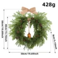 50cm Christmas cedar wreath with jute bow and pinecone decorations, 428g weight - Bell Wreath Style (J1-45)