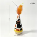 Παιχνίδι γάτας Halloween με πούπουλα, ύψος 20 cm και βάρος περίπου 30 g - Στυλ Χάλογουιν 1