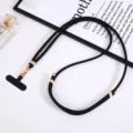 Bandoulière réglable en cuir PU noir avec ferrures dorées élégantes pour téléphone et sac - Chaîne Bandoulière en Nylon Réglable (K4226)