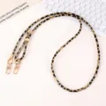 Lanière réglable en cuir PU imprimé léopard avec crochets dorés pour téléphones - Bandoulière en cuir PU imprimé léopard (K5794)