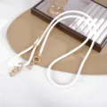 Verstellbarer weißer PU-Leder-Schultergurt mit goldenen Metallbeschlägen für Taschen - Bambus Schatten Leder Crossbody Kette (K5846) / Weiß