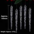 Set di addobbi natalizi in acrilico trasparente a forma di ghiacciolo da 149 mm - Ghiacciolo Cilindrico Sfaccettato / 1 Pezzo