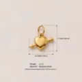 Ciondolo a cuore con freccia in acciaio inossidabile dorato con dimensioni e peso - Ciondolo Cuore con Freccia Oro / Ciondolo Solo (Senza Catena)