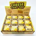 12-piece pack of square mini cheese squishy toys for stress relief and fun - Beige Vaseline Cheese (02) / 5cm