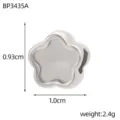 Polierte silberne Edelstahl-Sternperle für DIY-Schmuck, Größe 1,0 cm x 0,93 cm - Blumenform Perle (BP3435A)