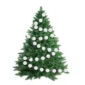 Decorative white 2cm wool felt ball garland for Christmas tree or nursery decor - 2m (25 Balls) / White