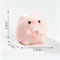 Miniature pink pig figurine holding a donut, size 2.0x2.2x2.1cm for dollhouse DIY decor - Donut Pig (C2968) / 2.2x2.0cm