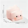 Miniature cute pink pig figurine for DIY micro landscape desk decoration 1.6x2.4cm - Pouncing Pig (C2968) / 2.4x1.8cm