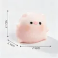 Cute miniature pink pig figurine for micro landscape and DIY dollhouse decoration, 2.5cm - Waving Pig (C2968) / 2.6x2.1cm