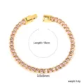Élégant bracelet tennis de 18 cm doré avec pierres de zircone roses de taille ovale - Rose-Base Or (BR26820FG)