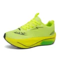 Neon green carbon plate marathon racing shoe with breathable mesh and thick sole - 38 / Fluorescent Green