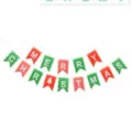 Festive red and green Merry Christmas swallowtail bunting banner for holiday party - Christmas Banner