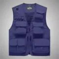Gilet multitasche professionale da uomo blu scuro ideale per la pesca e le attività outdoor - Blu zaffiro