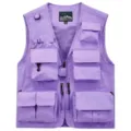 Gilet cargo viola leggero e traspirante con multitasche per attività all'aria aperta - Viola chiaro
