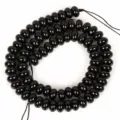 Premium 5x8mm polished black natural stone abacus spacer beads for jewelry making - 5x8mm (Approx. 70 Beads) / Black Agate (#1)