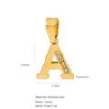 18k gold plated stainless steel letter A pendant with zircon for DIY jewelry making - Letter A