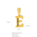 Eleganter goldener 18k Edelstahl Buchstabe E Anhänger mit funkelndem Zirkonia für DIY Schmuck - Buchstabe E