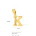 18k vergoldeter Edelstahl Buchstabe K Anhänger mit Zirkonia Steinen 16mm - Buchstabe K