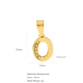 Eleganter 18K vergoldeter Edelstahl-Buchstabe O Anhänger mit funkelnden Zirkonen - Buchstabe O