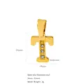 18k vergoldeter Buchstabe T Anhänger aus Edelstahl mit Zirkonia für DIY Schmuck - Buchstabe T