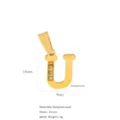 Goldener 18k Edelstahl-Buchstabe U Anhänger mit funkelnden Zirkonia-Einlagen - Buchstabe U