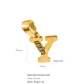 Hochwertiger 18k vergoldeter Edelstahl-Buchstabe Y Anhänger mit funkelndem Zirkon - Buchstabe Y