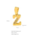 18k vergoldeter Edelstahl-Buchstabenanhänger Z mit Zirkonia für DIY-Schmuck - Buchstabe Z